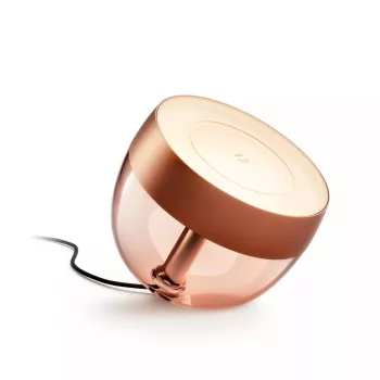 Inteligentna lampa stołowa Philips Hue Iris edycja specjalna miedziana — 1 żarówka, Bluetooth i Zigbee, 100–240V, kabel 2m