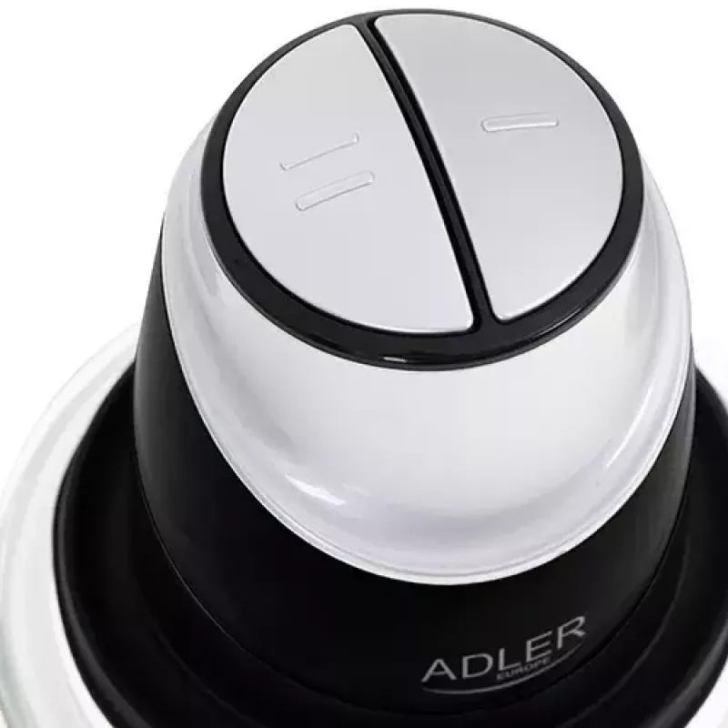 Elektryczny siekacz do żywności Adler AD 4082, szklana misa 1,2 L, 300 W, 2 prędkości, funkcja pulse, ostrza ze stali nierdzewnej