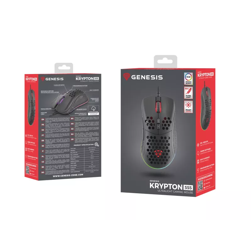 GENESIS Krypton 555 myszka Gamingowa Praworęczna USB Typ-A Optyczna 8000 DPI