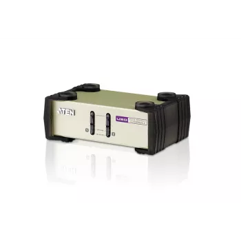 ATEN 2-portowy przełącznik KVM USB - PS/2 VGA (w zestawie kable KVM), 2048 x 1536 pikseli, QXGA, 0,72 W, Jasnoszary