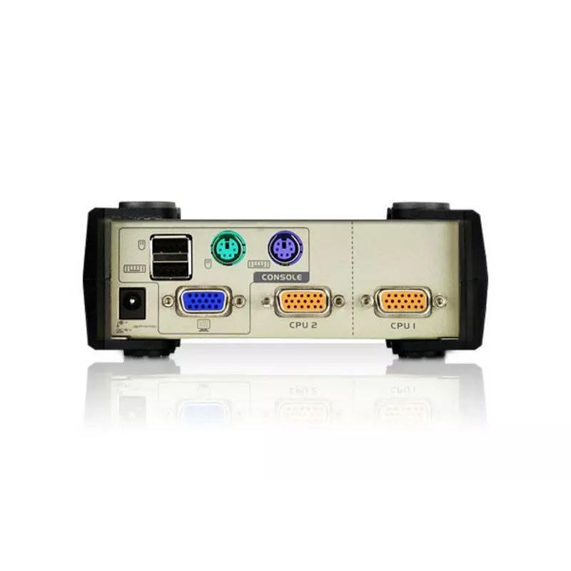 ATEN 2-portowy przełącznik KVM USB - PS/2 VGA (w zestawie kable KVM), 2048 x 1536 pikseli, QXGA, 0,72 W, Jasnoszary