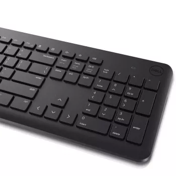 Zestaw klawiatury i myszy bezprzewodowej Dell KM3322W — Pełnowymiarowa QWERTY, bezprzewodowa RF, czarna, do biura