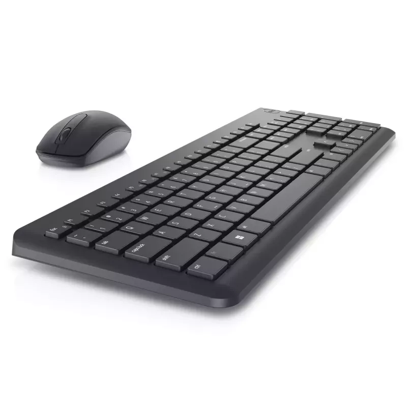 Zestaw klawiatury i myszy bezprzewodowej Dell KM3322W — Pełnowymiarowa QWERTY, bezprzewodowa RF, czarna, do biura