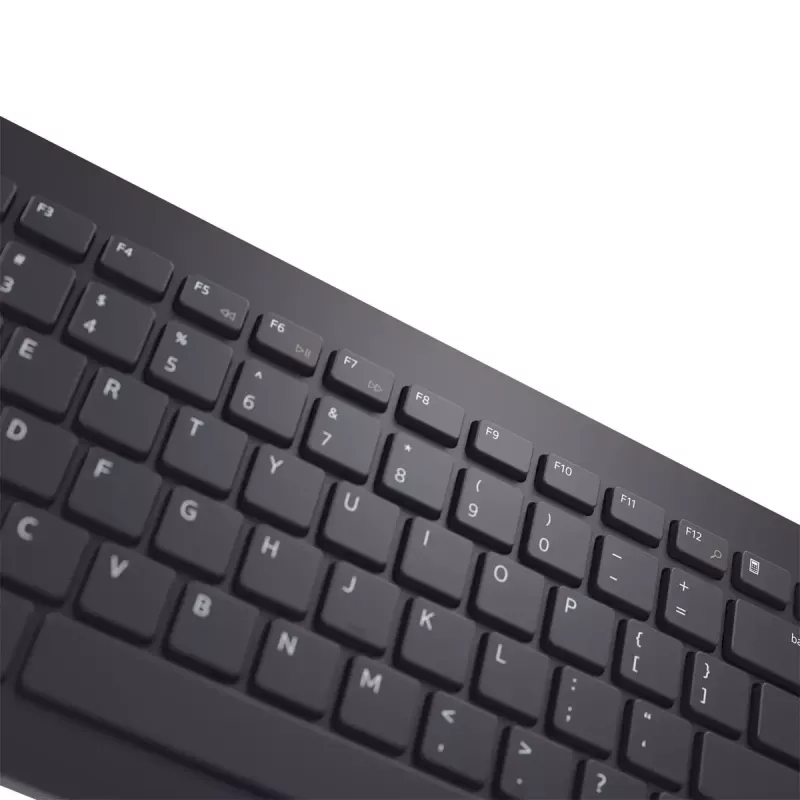 Zestaw klawiatury i myszy bezprzewodowej Dell KM3322W — Pełnowymiarowa QWERTY, bezprzewodowa RF, czarna, do biura