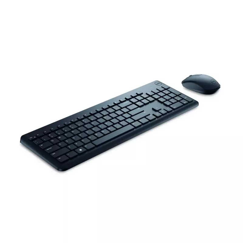 Zestaw klawiatury i myszy bezprzewodowej Dell KM3322W — Pełnowymiarowa QWERTY, bezprzewodowa RF, czarna, do biura