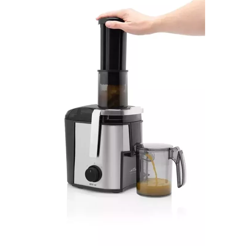 Wyciskarka wolnoobrotowa ETA Fresher II 800 W, pojemnik na sok 0,8 l, czarny/stal nierdzewna