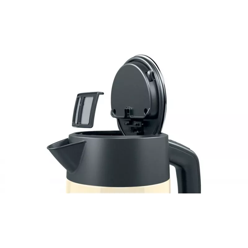 Czajnik elektryczny Bosch TWK4P437 1,7 L, 2400 W, obudowa ze stali nierdzewnej, bezprzewodowy, beżowy/czarny