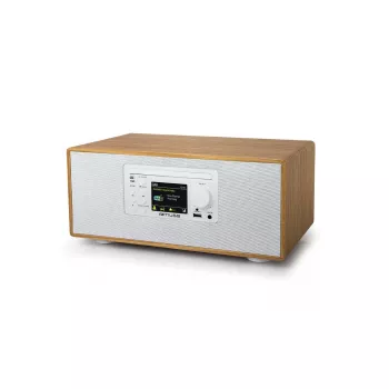Radio osobiste Muse M-695 DBTW — cyfrowy tuner DAB/DAB+/FM, 2,8 cala TFT, 60 W RMS, AC/DC, drewno/biały