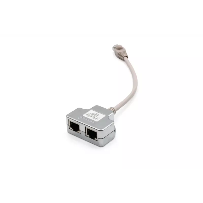 DIGITUS CAT 5e adapter kabla krosowego 2x żeńskie RJ45 na 1x męski RJ45 0.19 m