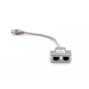 DIGITUS CAT 5e adapter kabla krosowego 2x żeńskie RJ45 na 1x męski RJ45 0.19 m