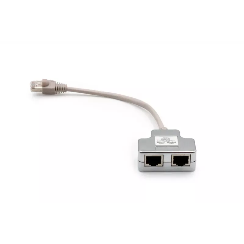 DIGITUS CAT 5e adapter kabla krosowego 2x żeńskie RJ45 na 1x męski RJ45 0.19 m