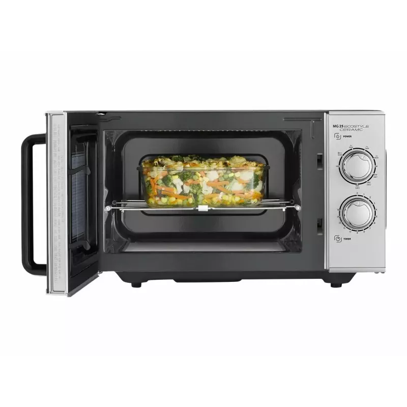 Kuchenka mikrofalowa Caso MG 25 Ecostyle, 25 L, 900 W, funkcja grilla, srebrna