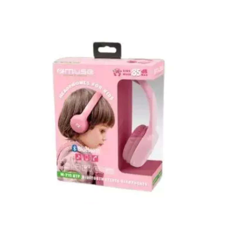 Bezprzewodowe słuchawki nauszne muse M-215 BTP, Bluetooth, pałąk nagłowny, 115 g, różowe