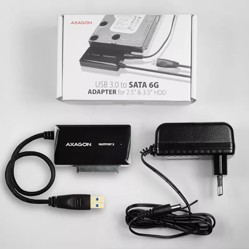 Axagon ADSA-FP3 USB 3.0 - SATA 6G adapter do podłączania wszystkich dysków i napędów SATA