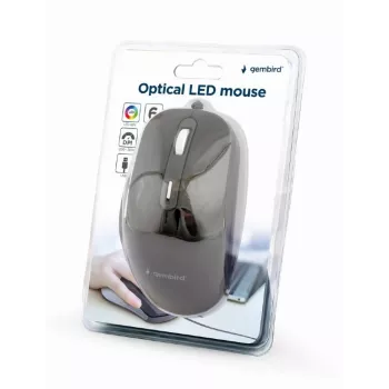 Mysz optyczna LED GEMBIRD MUS-6B-02 przewodowa USB - 6 przycisków kółko czarna