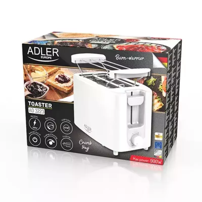 Mini piekarnik Adler AD 3223 2 kromki 750 W Biały