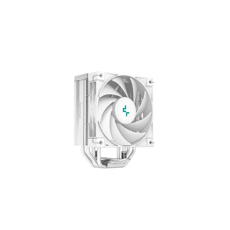 Chłodzenie powietrzne DeepCool AK400 WH — 4×6 mm miedziane rurki cieplne, wentylator FDB 120 mm, 1850 obr./min, 66,47 CFM, pasuje do LGA 1700 i popularnych gniazd Intel/AMD, białe