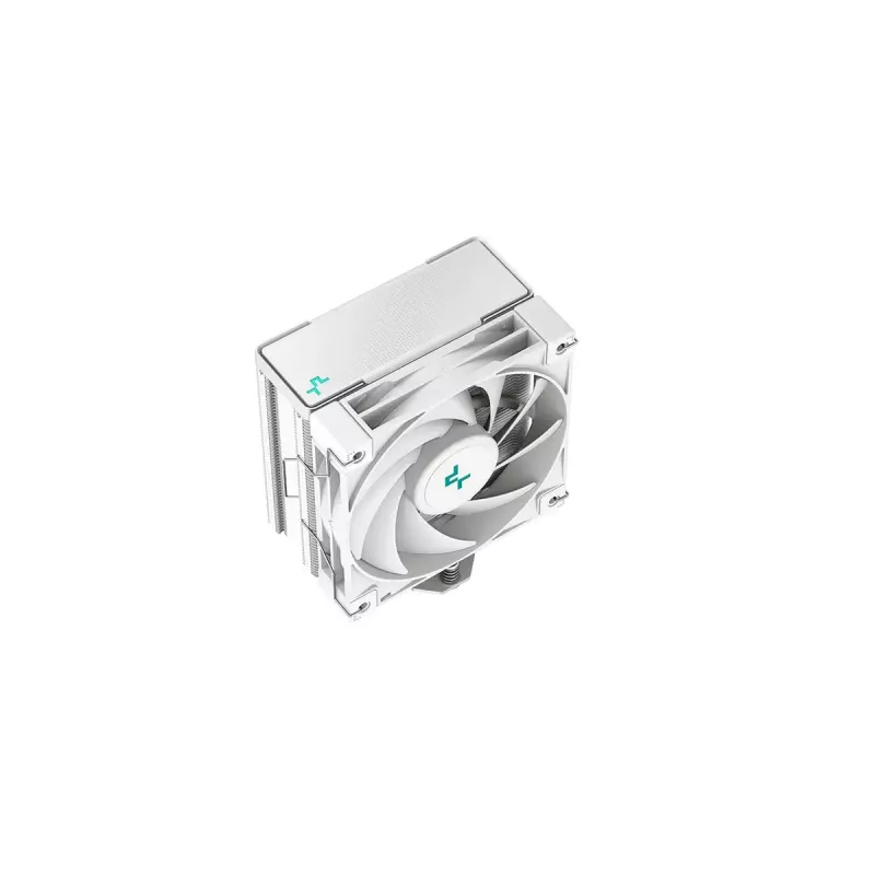 Chłodzenie powietrzne DeepCool AK400 WH — 4×6 mm miedziane rurki cieplne, wentylator FDB 120 mm, 1850 obr./min, 66,47 CFM, pasuje do LGA 1700 i popularnych gniazd Intel/AMD, białe