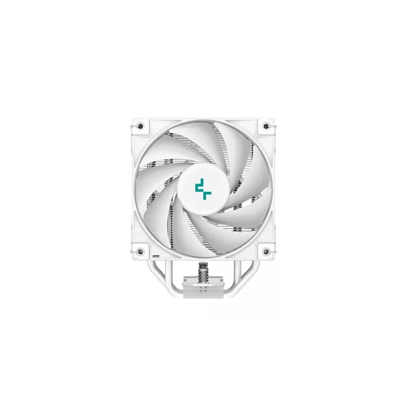 Chłodzenie powietrzne DeepCool AK400 WH — 4×6 mm miedziane rurki cieplne, wentylator FDB 120 mm, 1850 obr./min, 66,47 CFM, pasuje do LGA 1700 i popularnych gniazd Intel/AMD, białe