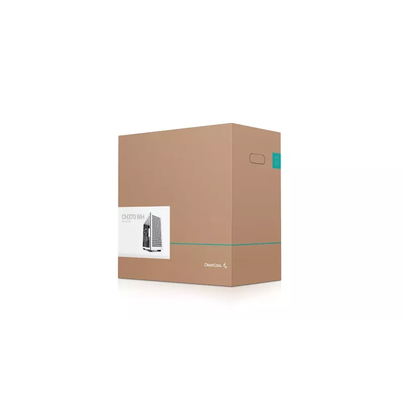 Obudowa PC DeepCool CH370 WH Mini Tower — Biała, micro ATX/Mini-ITX, hartowane szkło, wentylatory RGB, 2x zatoki 3,5 cala, 3x zatoki 2,5 cala, GPU do 320 mm