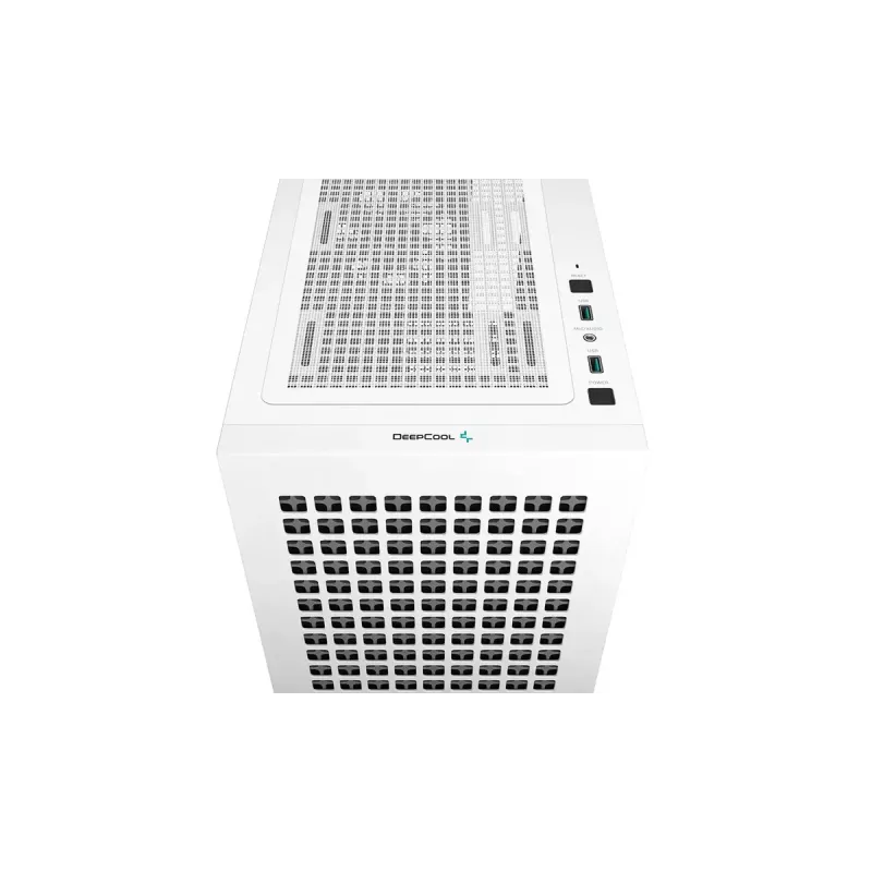 Obudowa PC DeepCool CH370 WH Mini Tower — Biała, micro ATX/Mini-ITX, hartowane szkło, wentylatory RGB, 2x zatoki 3,5 cala, 3x zatoki 2,5 cala, GPU do 320 mm