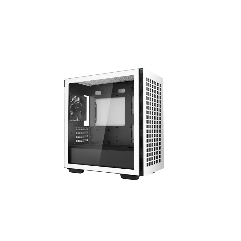 Obudowa PC DeepCool CH370 WH Mini Tower — Biała, micro ATX/Mini-ITX, hartowane szkło, wentylatory RGB, 2x zatoki 3,5 cala, 3x zatoki 2,5 cala, GPU do 320 mm