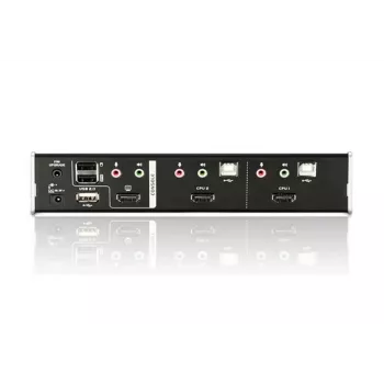 Przełącznik KVM ATEN 2-portowy USB HDMI z audio i hubem USB 2.0 (kable KVM w zestawie)