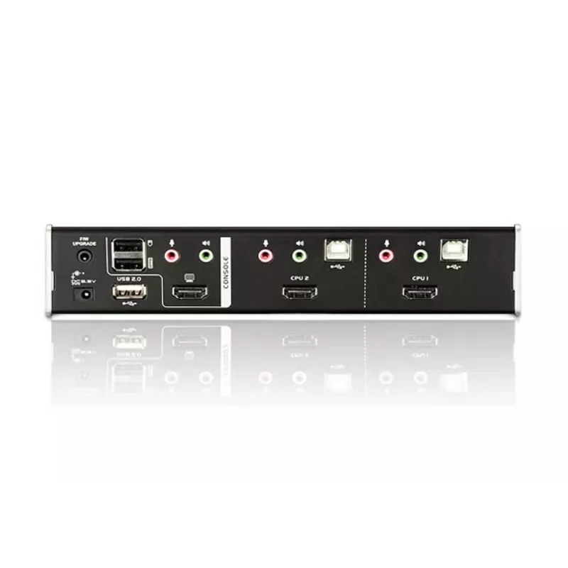 Przełącznik KVM ATEN 2-portowy USB HDMI z audio i hubem USB 2.0 (kable KVM w zestawie)