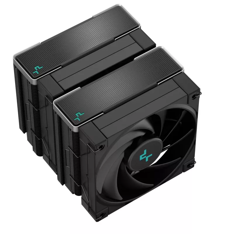 Chłodnica powietrza DeepCool AK620 ZERO DARK 12 cm Czarny, 6 rurek cieplnych, 2x120 mm wentylatory PWM, TDP 260 W, Wysokość 160 mm