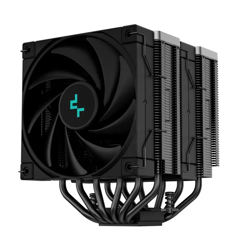 Chłodnica powietrza DeepCool AK620 ZERO DARK 12 cm Czarny, 6 rurek cieplnych, 2x120 mm wentylatory PWM, TDP 260 W, Wysokość 160 mm