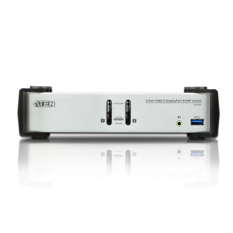 Przełącznik ATEN 2-portowy USB 3.1 Gen 1 DisplayPort 1.1 KVMP™ z głośnikiem (kable KVM w zestawie)