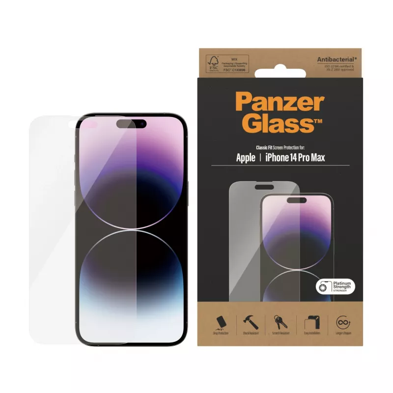 Folie ochronne PanzerGlass Apple iPhone 14 Pro Max Classic Fit Scratch Shock Resistant