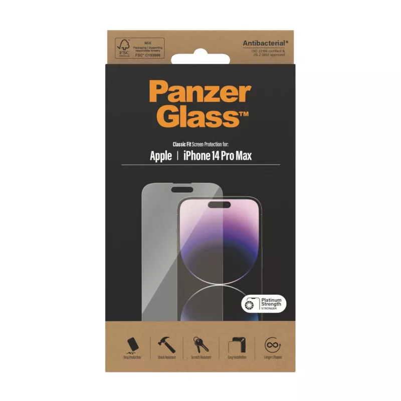 Folie ochronne PanzerGlass Apple iPhone 14 Pro Max Classic Fit Scratch Shock Resistant