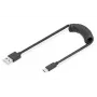 Digitus USB 2.0 USB A do USB C spiralny kabel 1m 0,48 Gbit/s czarny