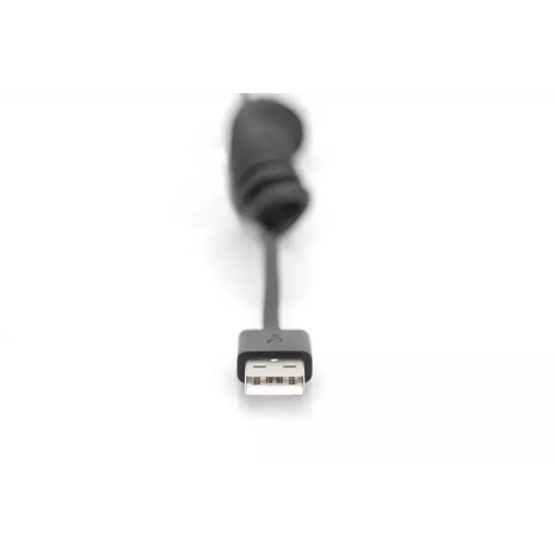Digitus USB 2.0 USB A do USB C spiralny kabel 1m 0,48 Gbit/s czarny