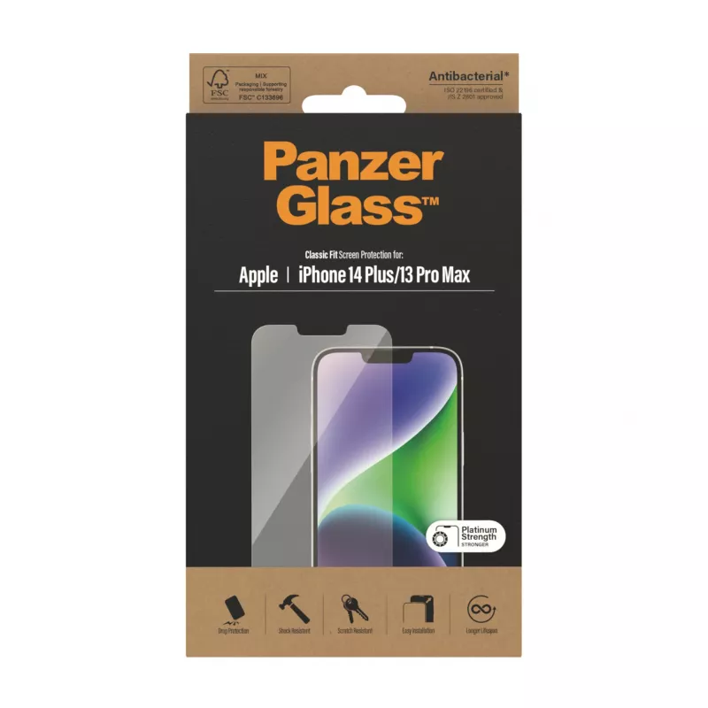 Ochrona ekranu PanzerGlass Apple iPhone 14 Plus 13 Pro Max Scratch Shock Resistant