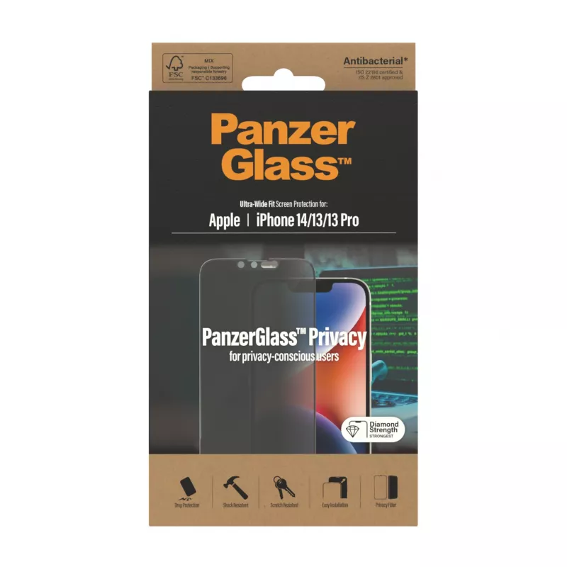Folia ochronna prywatyzująca PanzerGlass Apple iPhone 14 13 13 Pro odporna na zarysowania i wstrząsy