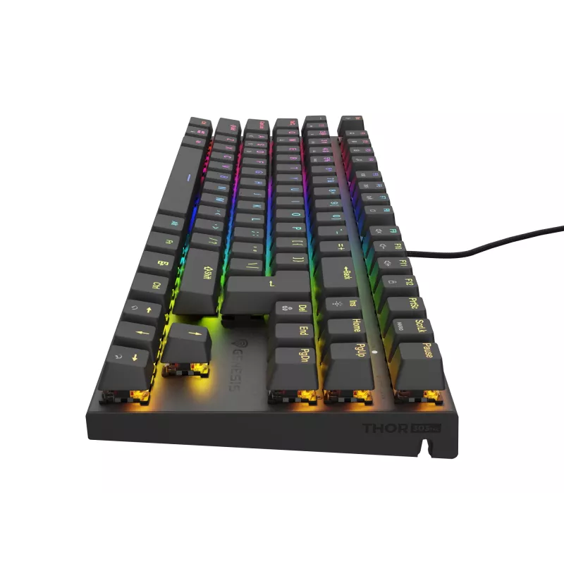 Klawiatura gamingowa GENESIS Thor 303 TKL USB QWERTY Czarna RGB LED