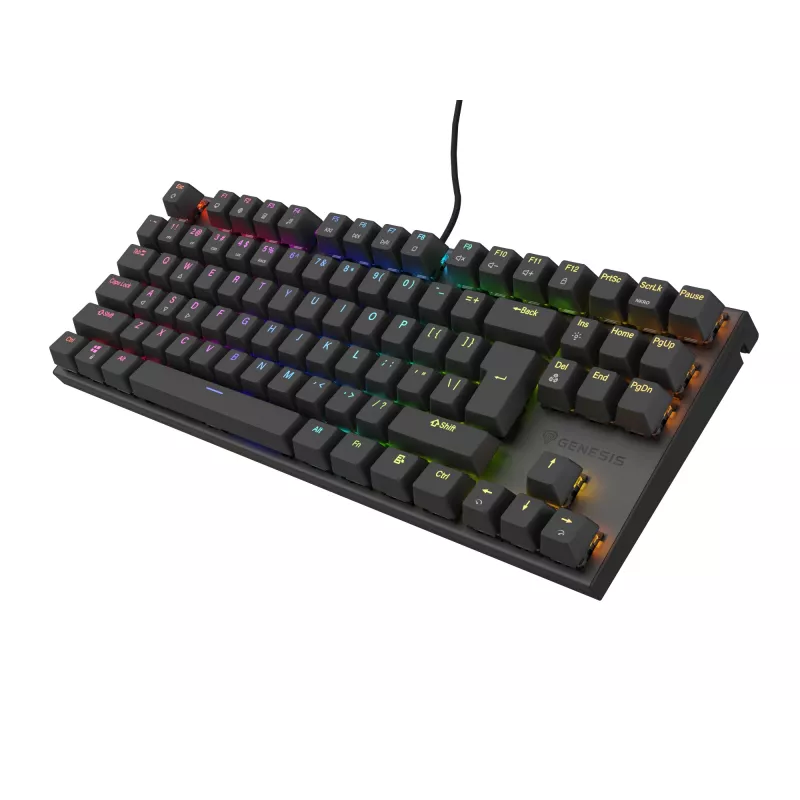 Klawiatura gamingowa GENESIS Thor 303 TKL USB QWERTY Czarna RGB LED