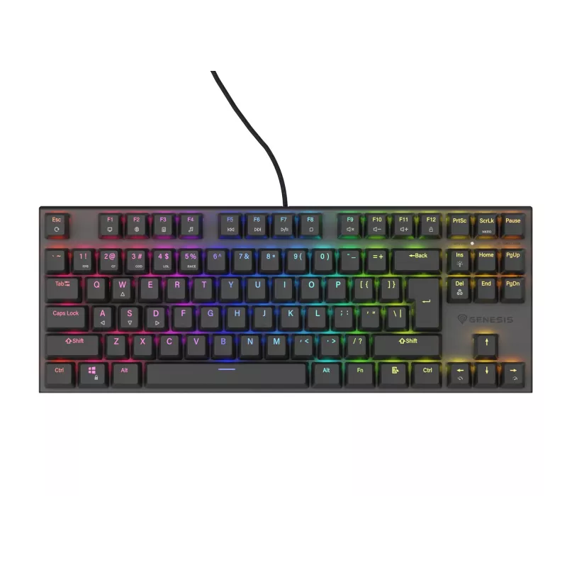 Klawiatura gamingowa GENESIS Thor 303 TKL USB QWERTY Czarna RGB LED