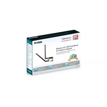 D-Link Wireless AC1200 DualBand PCIe Adapter, wewnętrzny, przewodowy, PCI Express, WLAN, Wi-Fi 4 (802.11n), 867 Mbit/s