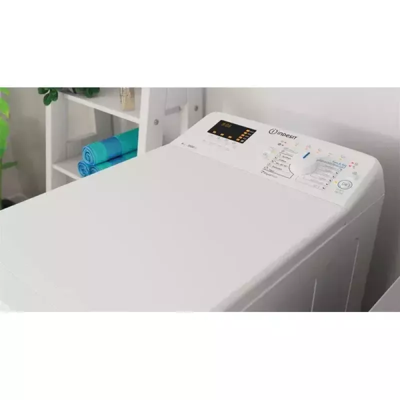 Pralka ładowana od góry INDESIT BTW S60400 EU/N — 6 kg, 1000 obr./min, klasa energetyczna C, biała
