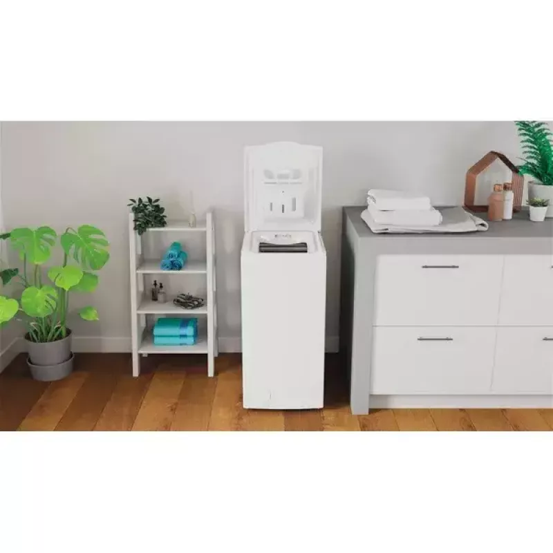 Pralka ładowana od góry INDESIT BTW S60400 EU/N — 6 kg, 1000 obr./min, klasa energetyczna C, biała