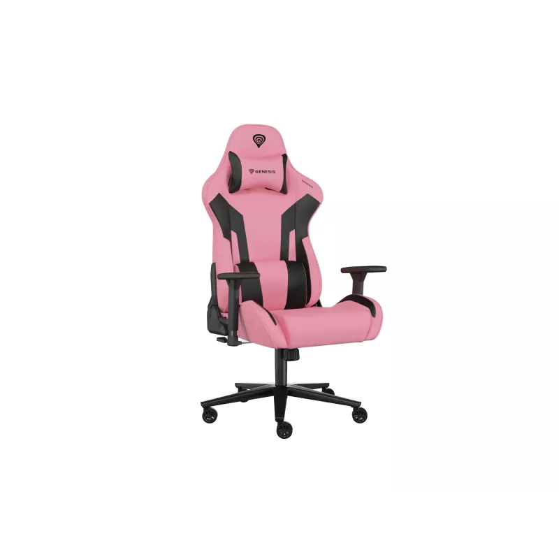 Fotel gamingowy PC GENESIS Nitro 720 z wypełnieniem powietrznym, czarno-różowy, 150 kg