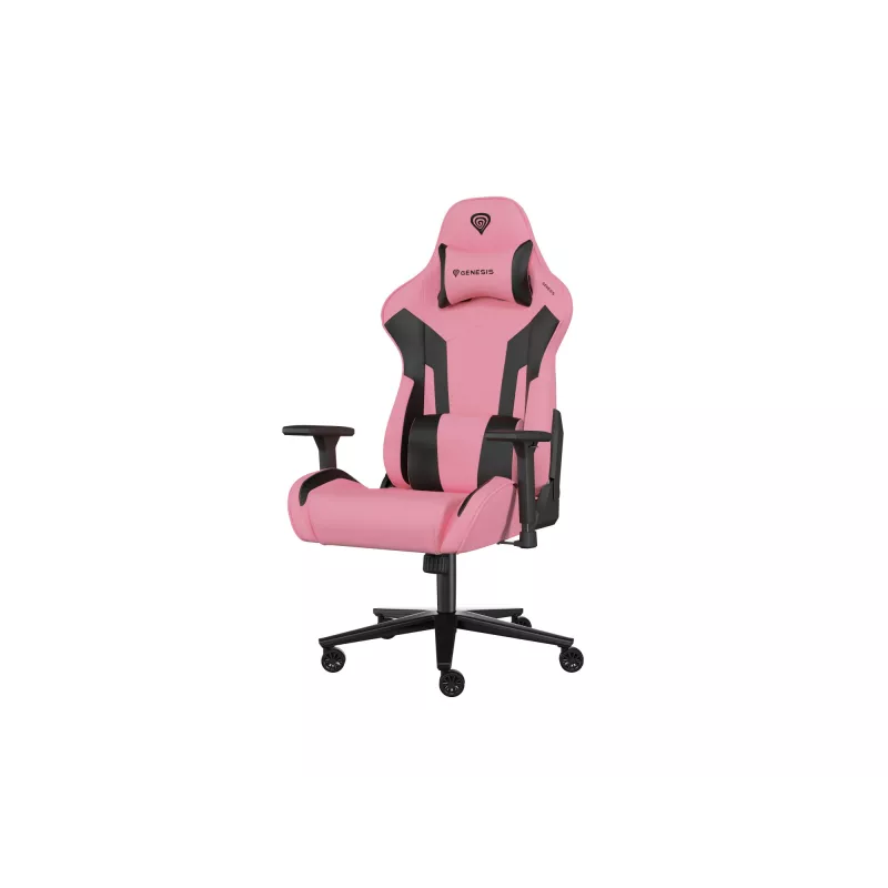 Fotel gamingowy PC GENESIS Nitro 720 z wypełnieniem powietrznym, czarno-różowy, 150 kg