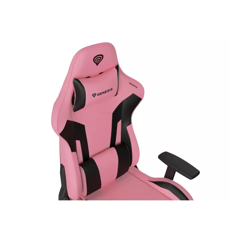 Fotel gamingowy PC GENESIS Nitro 720 z wypełnieniem powietrznym, czarno-różowy, 150 kg