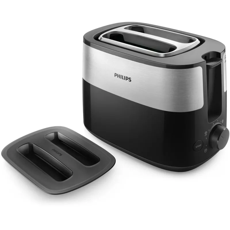 Philips Daily Collection HD2517/90 toster 8 2 kromki 900 W Czarny, Srebrny