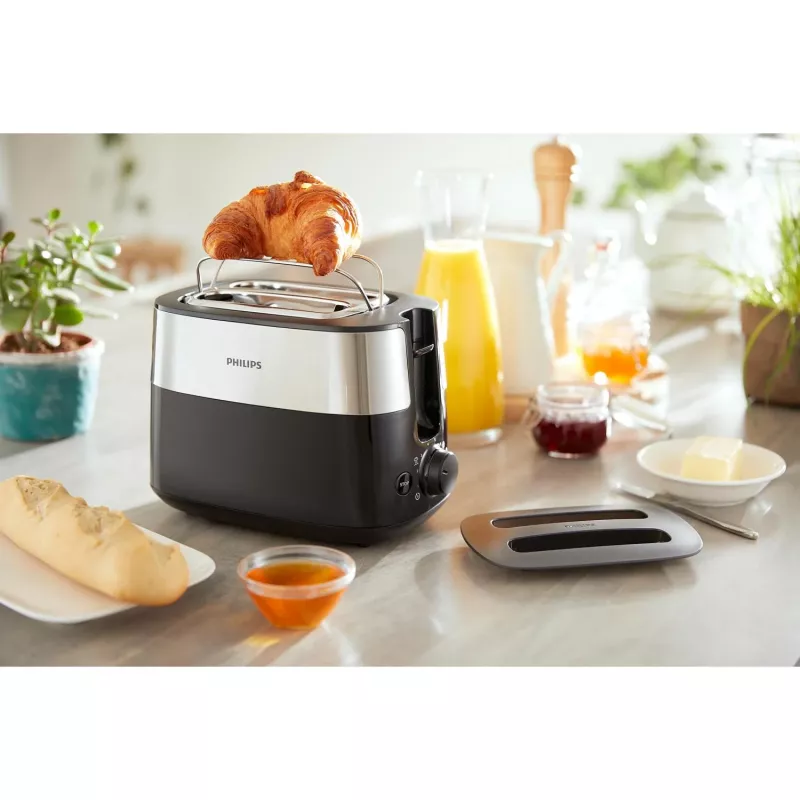 Philips Daily Collection HD2517/90 toster 8 2 kromki 900 W Czarny, Srebrny
