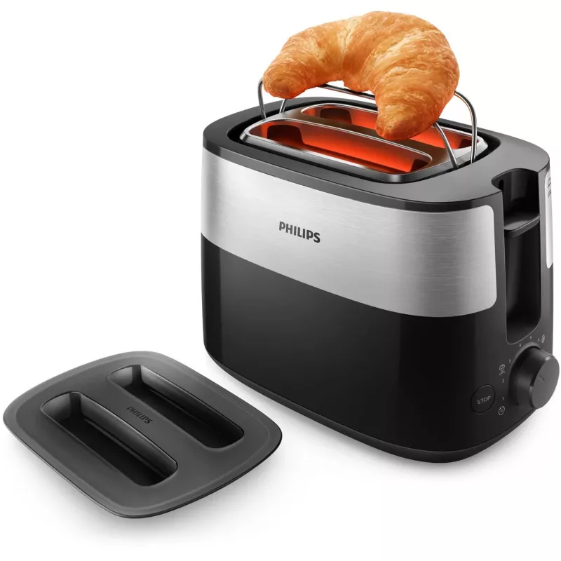 Philips Daily Collection HD2517/90 toster 8 2 kromki 900 W Czarny, Srebrny