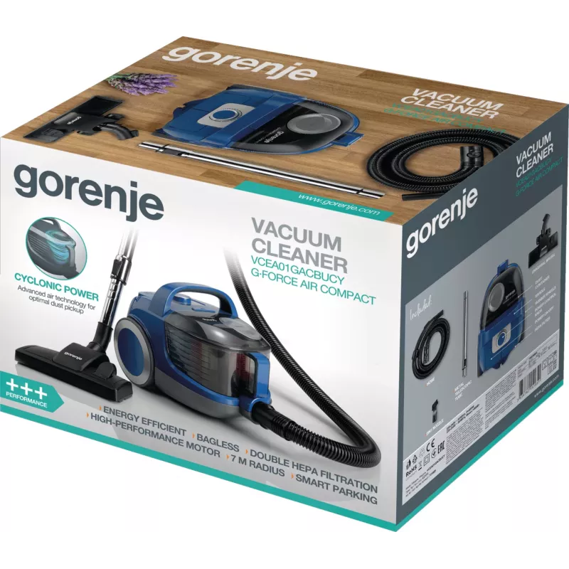 Gorenje VCEA01GACBUCY 2,2 L odkurzacz cylindryczny do czyszczenia na sucho bez worka